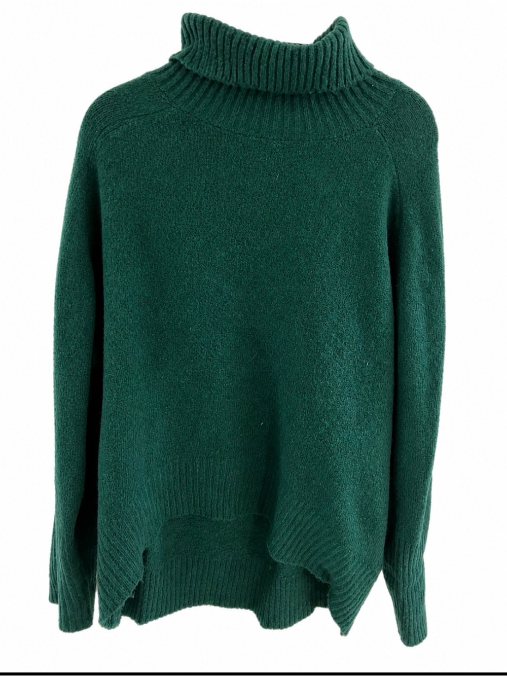 Coze Zero Green Turtleneck Sweater | Cozy Ribbed Knit | Size Large